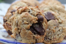 Delicious and wafting with chocolate goodness-Coconut Chocolate Chip Cookies with Walnuts